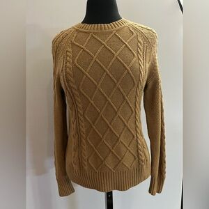 GAP Camel Cable Knit Crew neck Sweater